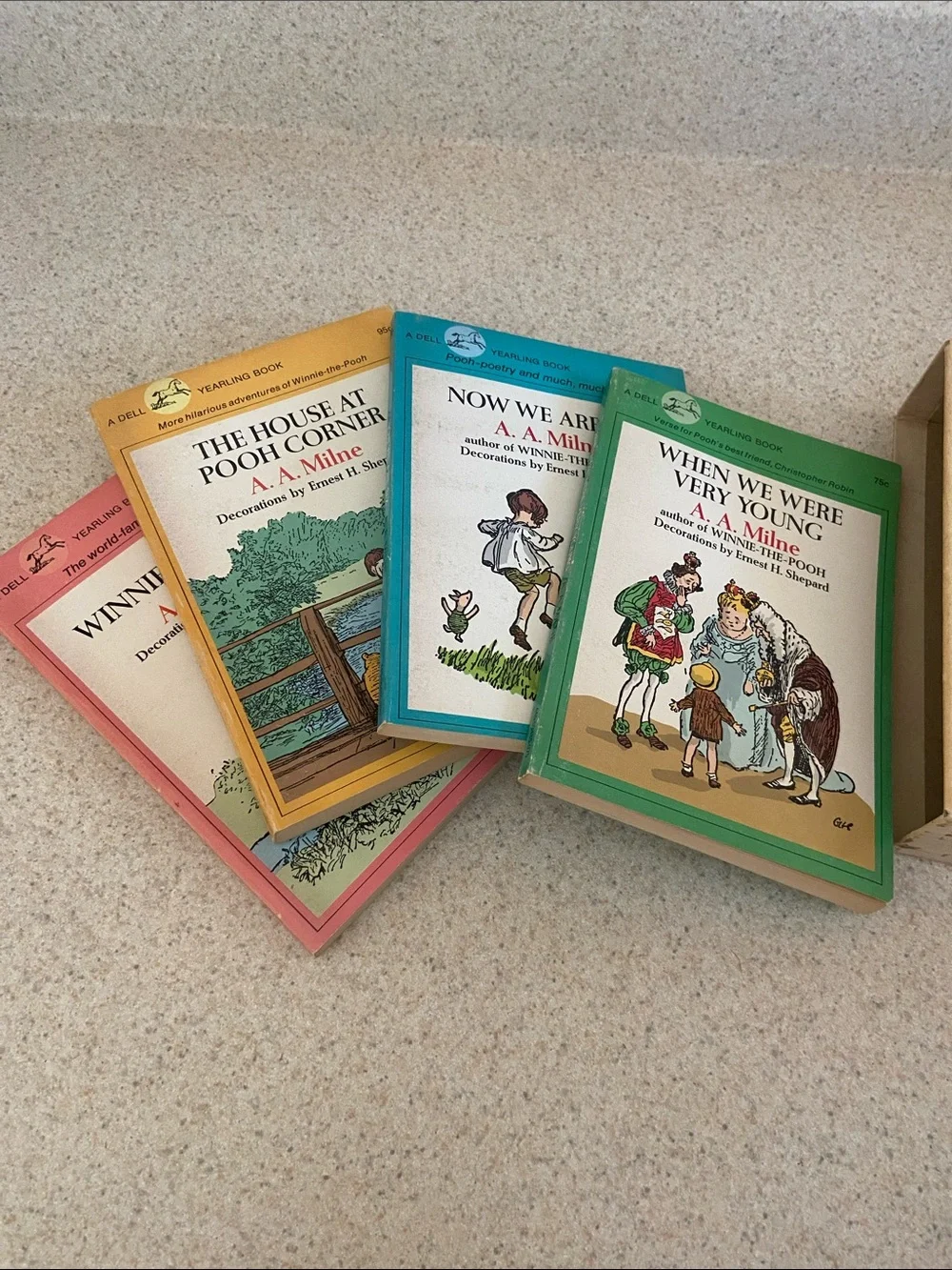 Vintage 1970s Winnie the Pooh A.A. Milne 4 Book Box Set